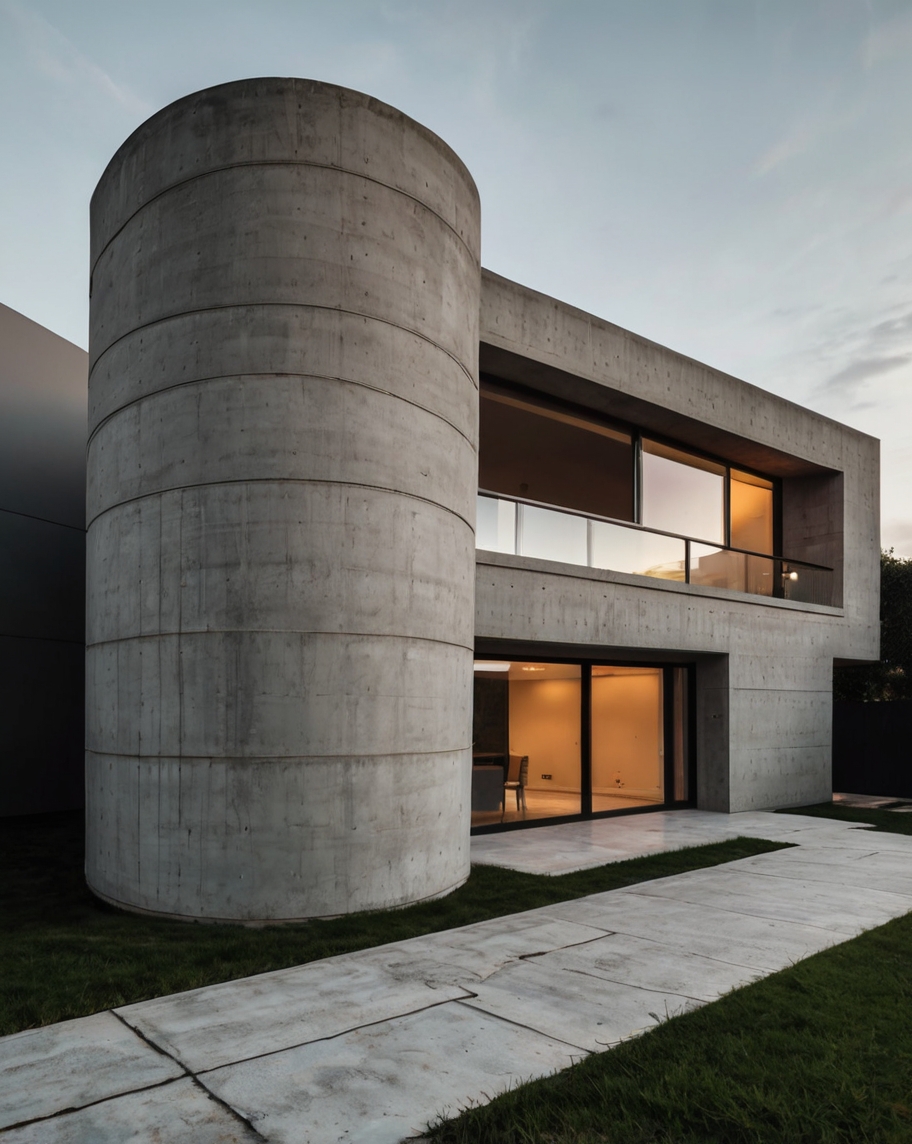 Default concrete Minimalist House for urban area 1