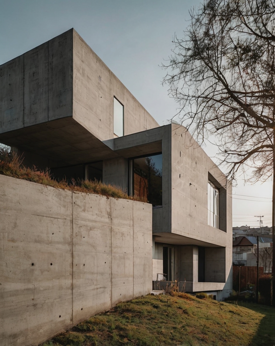 Default concrete Minimalist House for urban area 3