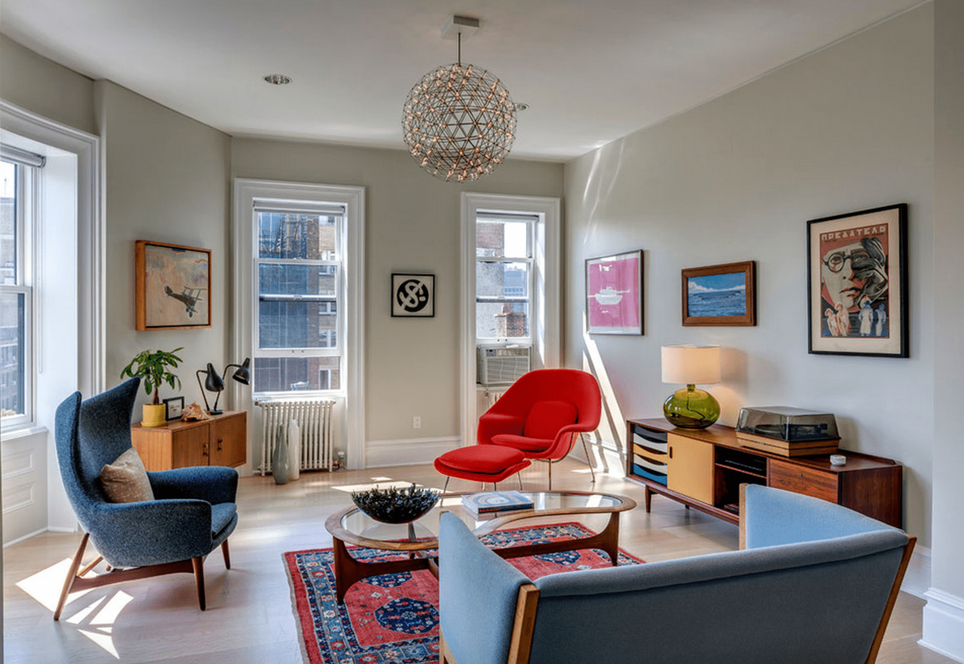cozy minimalist living room area
