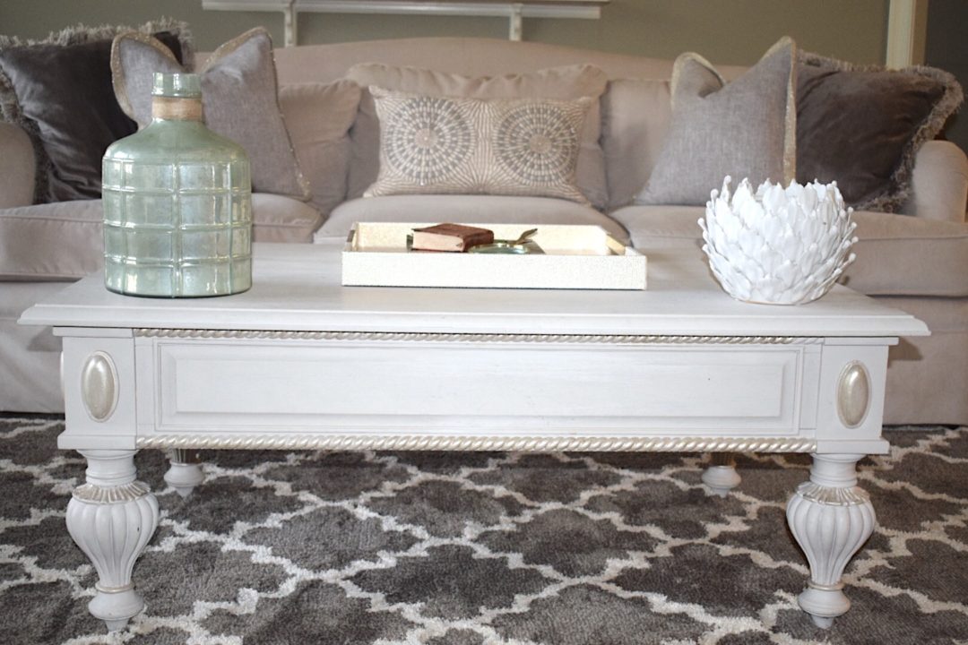 chalk painted living room table