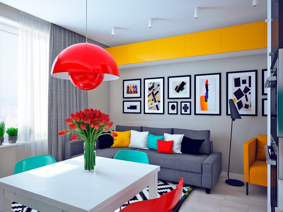 interior architecture with colorful modern decoration