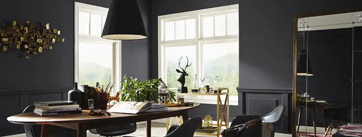 matte black living room and office inspiration