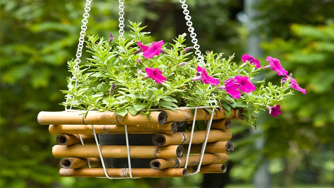 Bamboo Cover Hanging Pot