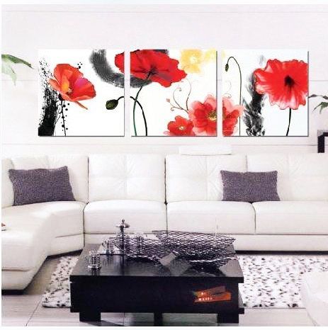 Flower design painting for Living Room Front Wall Ideas