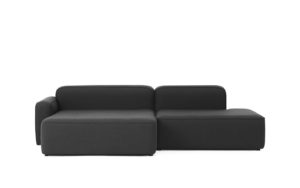 chaise Lounge sofa in black modern style
