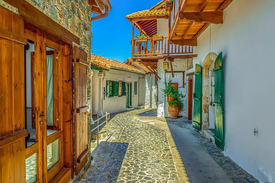 cyprus kalopanayiotis architecture street summer old village houses traditional