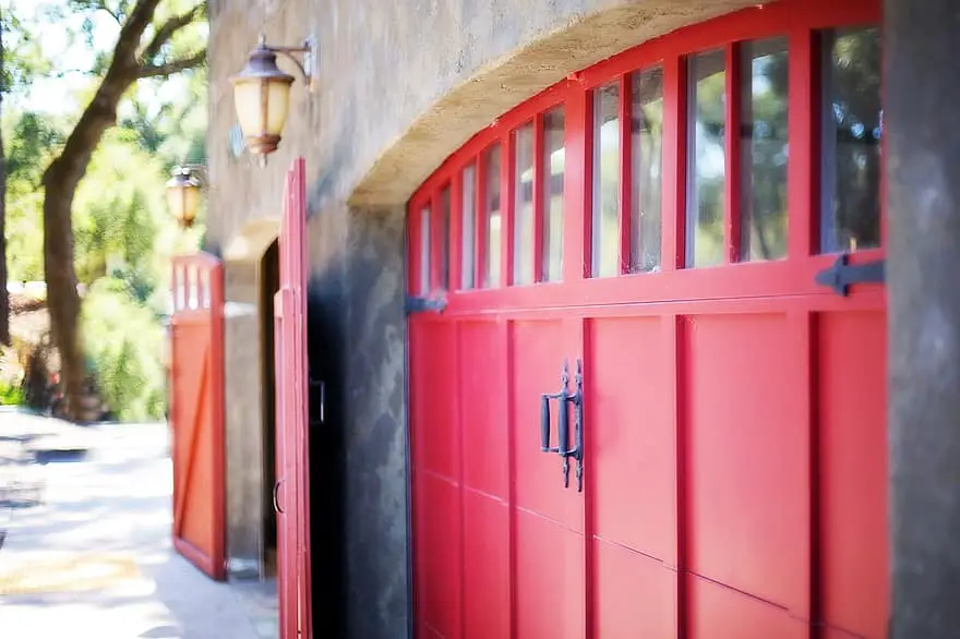 garage door door barn coach doors rustic wooden doors red