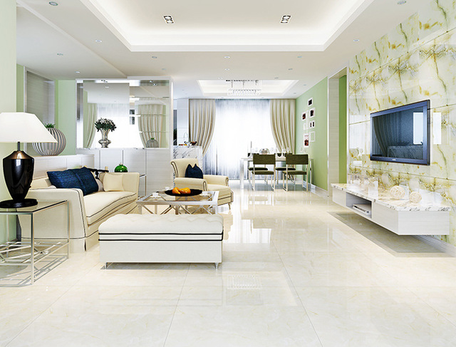 glazed ceramic tile for living room area