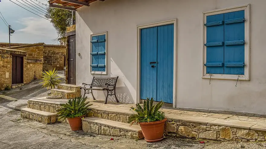 house facade architecture traditional village street exterior tochni cyprus