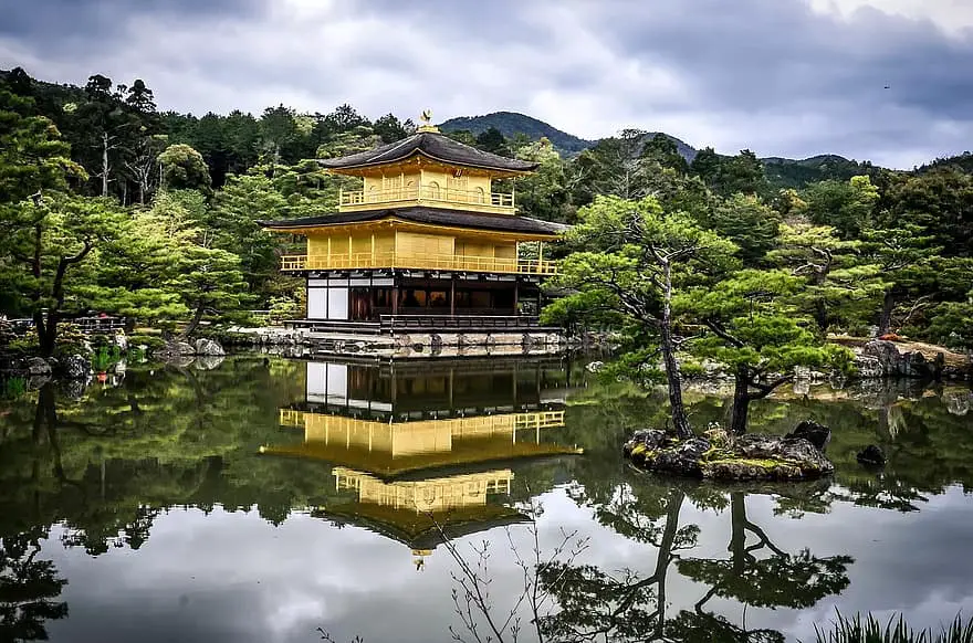 japanese garden temple pagoda tranquil pond peaceful traditional calm tranquility