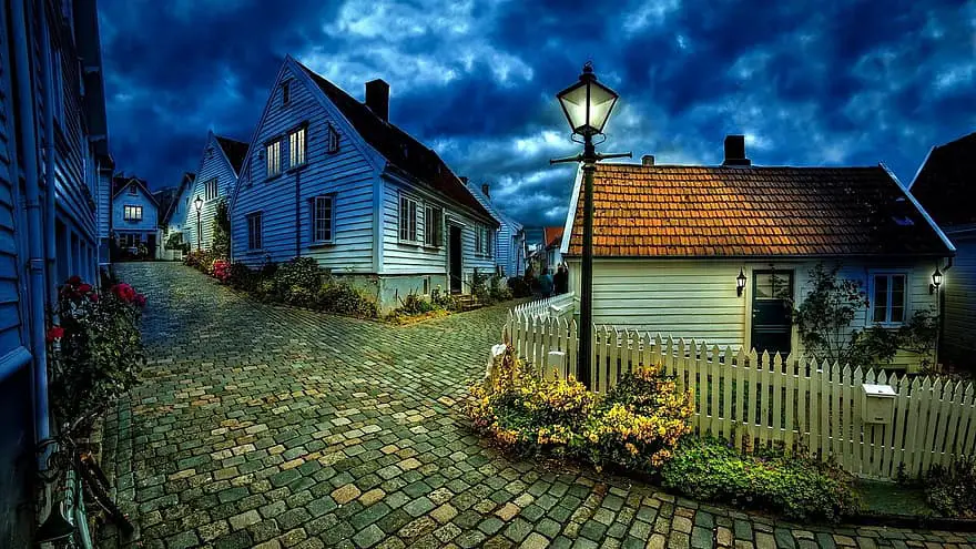 little houses stone road stone road house street architecture building village