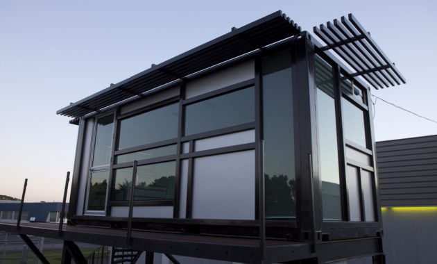 minimalist dark color container house