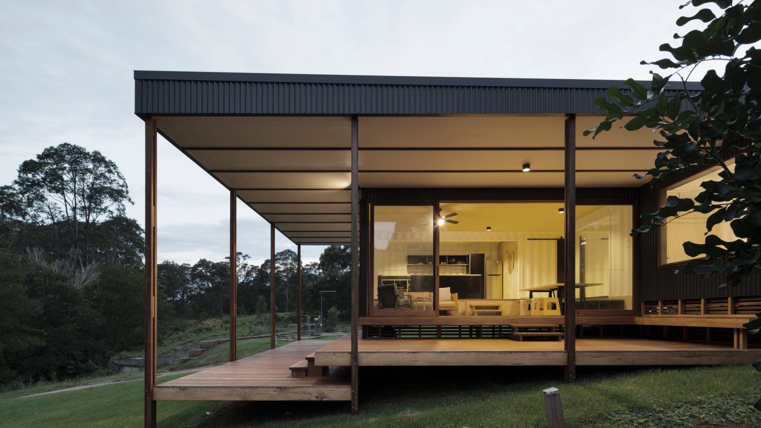 modern container house in a house