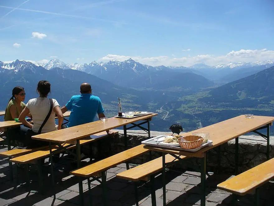 mountain guest house biertische bierbaenke rest click mountain station hafelekar innsbruck