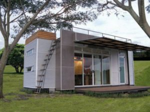 white container house and minimalist