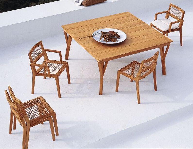 wooden lounge chair for terrace design