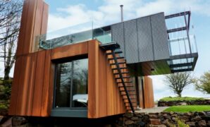 wooden outdoor materials container house
