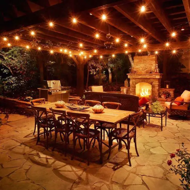 backyard cafe ideas light design