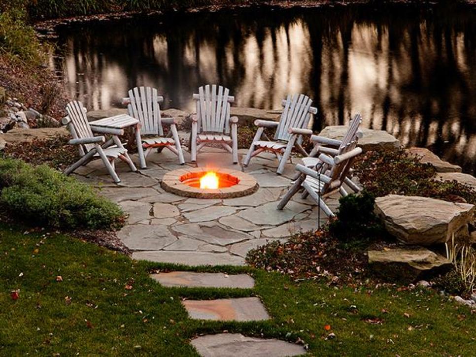 backyard with fire pit
