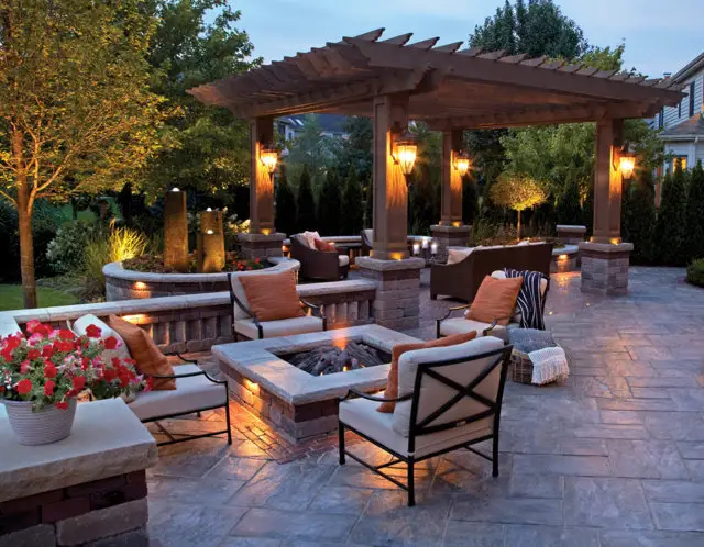 backyard with fire pit