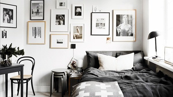 bedroom black and white interior design