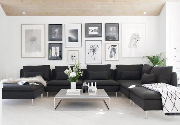 black and white interior design