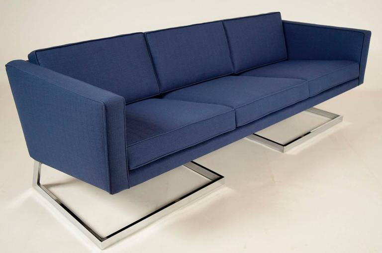 blue single floating sofa design