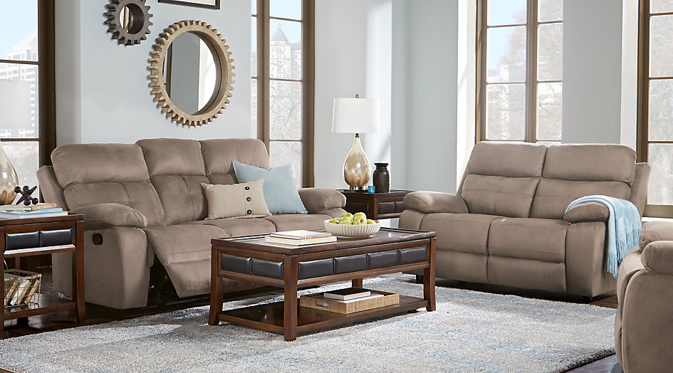 brown sofa style with wooden table design