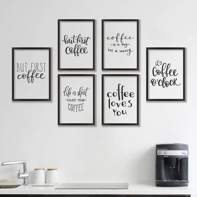 coffee quote canvas wall art ideas