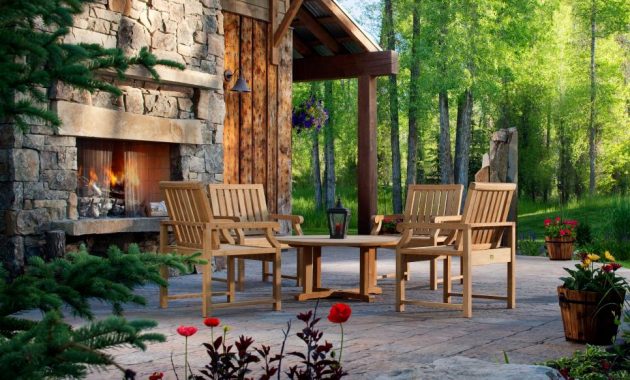 cozy oudoor patio backyard paver design