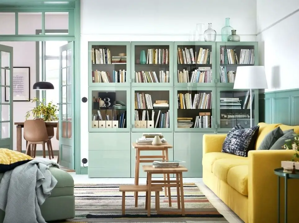 family room bookshelf