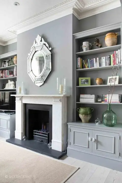 fireplace shelving