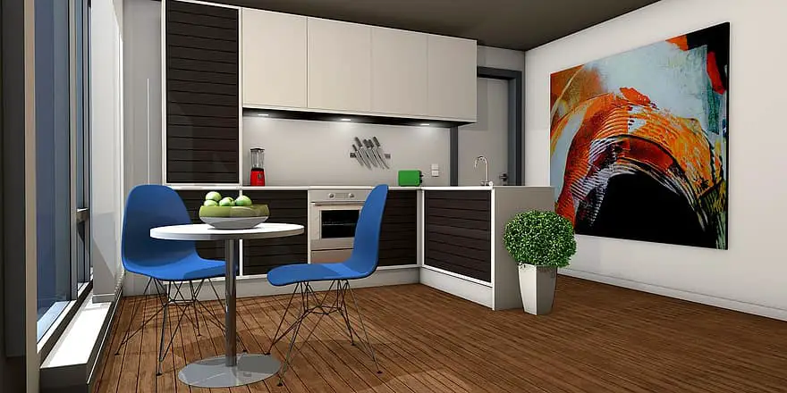 kitchen lichtraum gallery living room apartment graphic rendering architecture 3d visualization 1