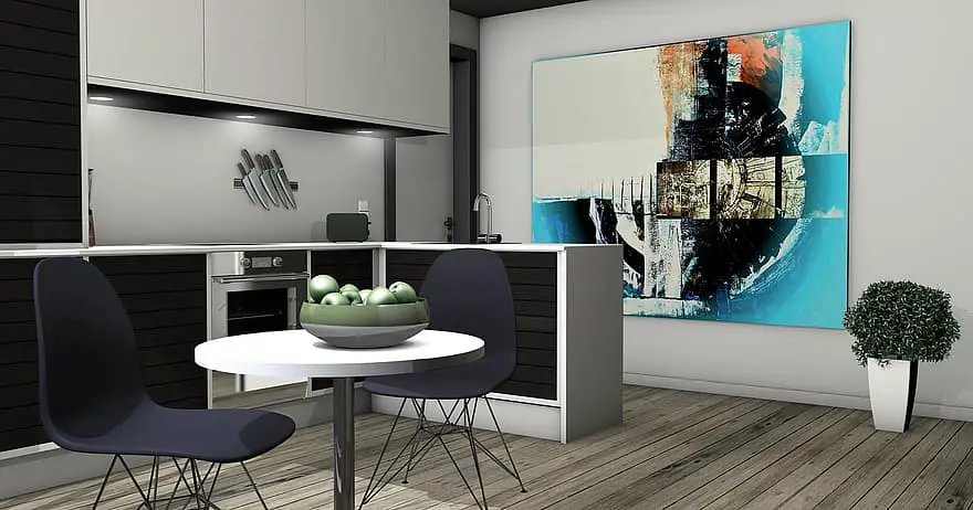 kitchen lichtraum gallery living room apartment graphic rendering architecture 3d visualization