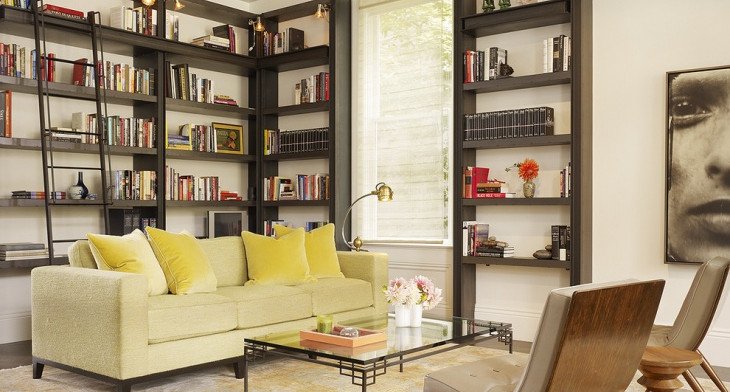 living room bookshelf
