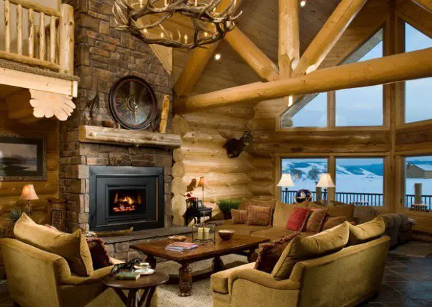 log cabin interior design