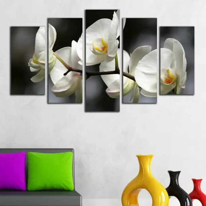 natural orchid wall art design