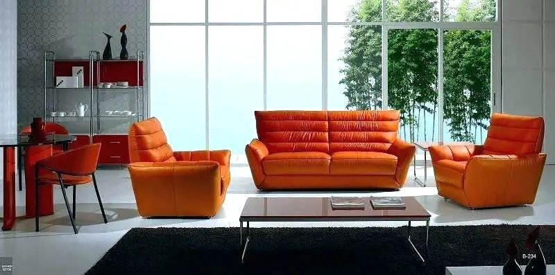 orange couch set inspiration living room design