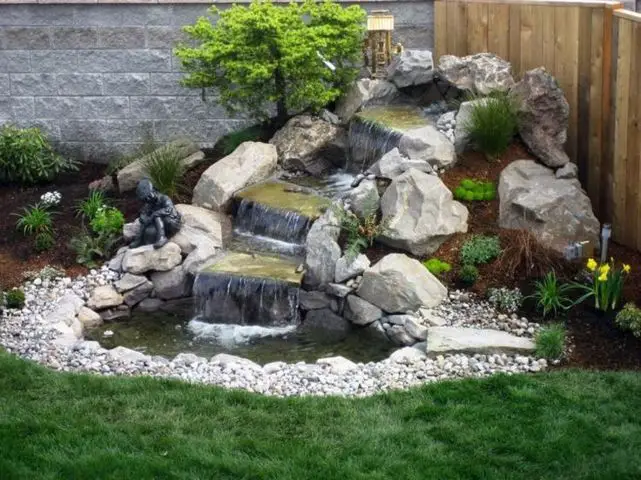 small backyard waterfall