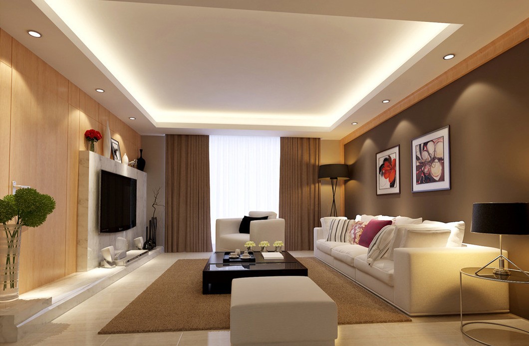 warm lighting family room design and decor