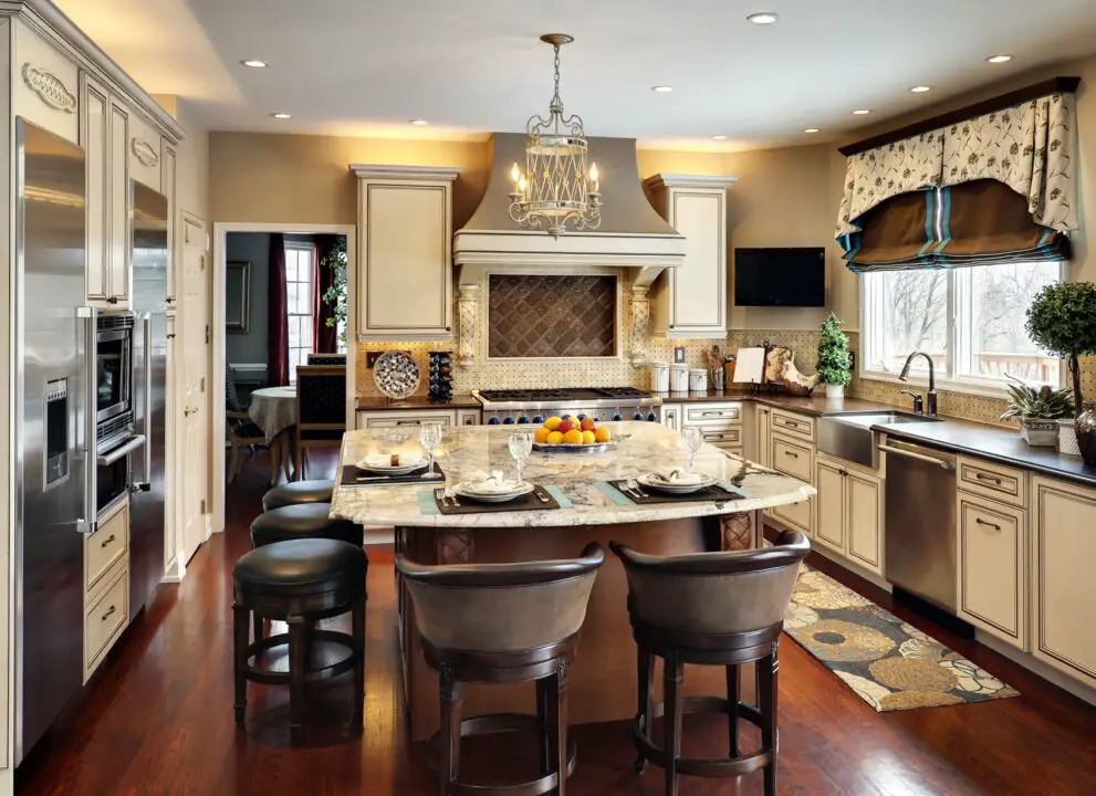 dining room with kitchen besides