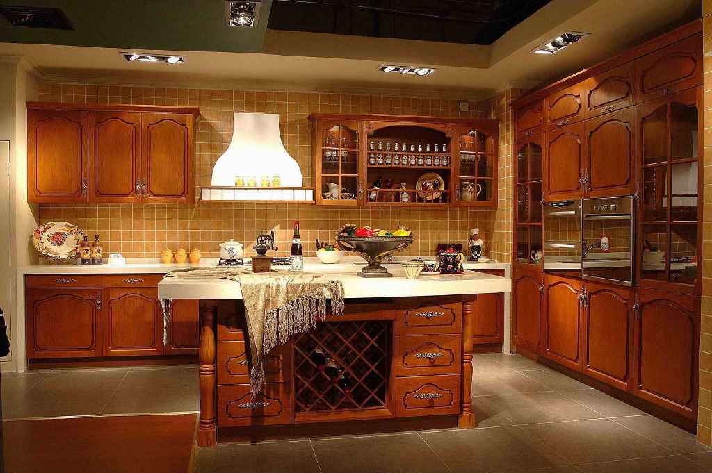 kitchen cabinet with shelving design