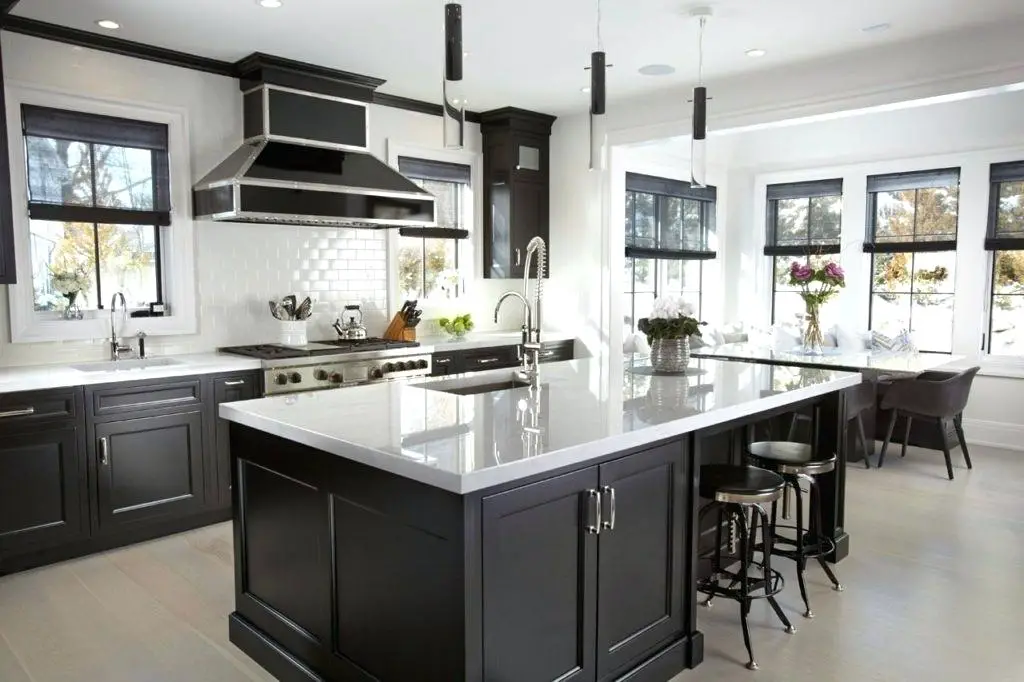 kitchen design ideas white and black classic modern