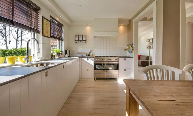 kitchen home interior modern room floor furniture counter wood