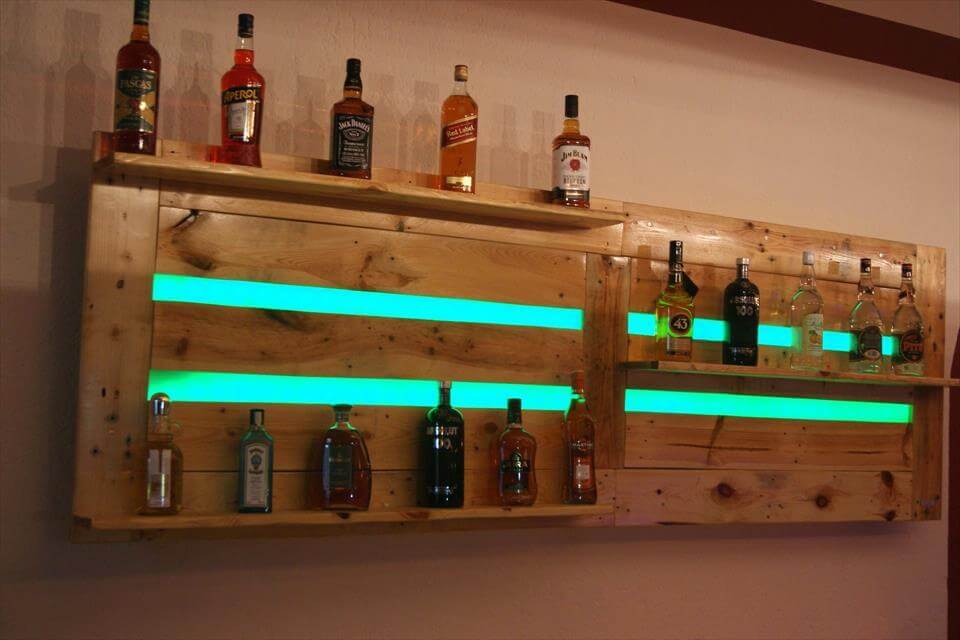 wood pallet bar shelf