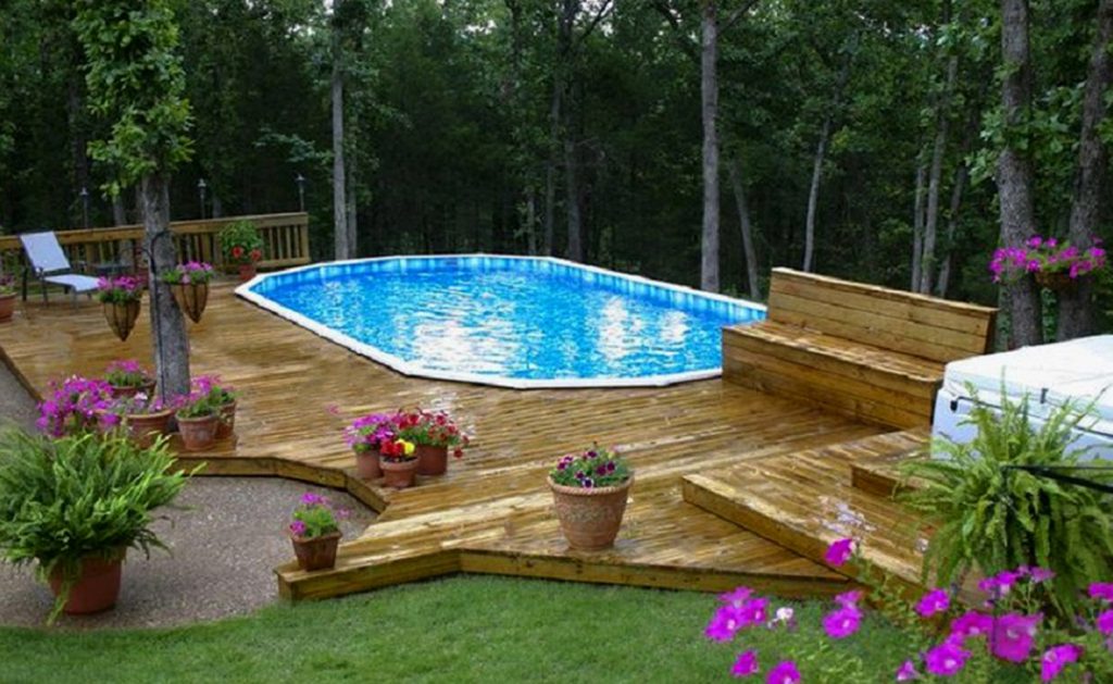 backyard patio and pool