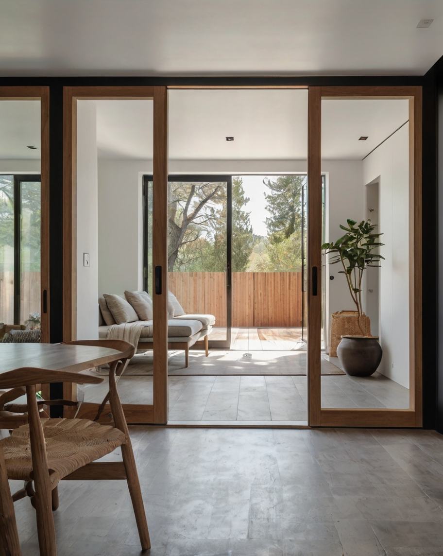 Default minimalist house with interior french door 0