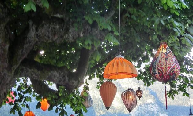 chinese lanterns lamps tree shining lamp shades