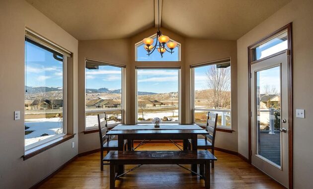 dining dining room view windows residential home house real estate design