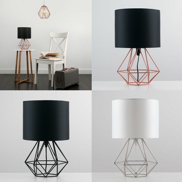 metal retro geometric table lamp